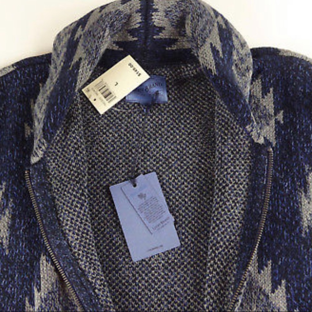 Lucky Brand Shawl Collar Indigo Intarsia Cardigan - Picture 7 of 8